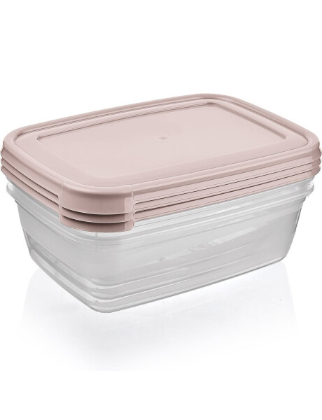 SETX3 UNID RECIPIENTE RECTANGULAR 600ML "COOK&KEEP" SURTIDO EN 3 COLORES CELETE, GRIS , ROSA 16.5x12x8.5cms SETX3 UNID RECIPIENTE RECTANGULAR 600ML "COOK&KEEP" SURTIDO EN 3 COLORES CELETE, GRIS , ROSA 16.5x12x8.5cms