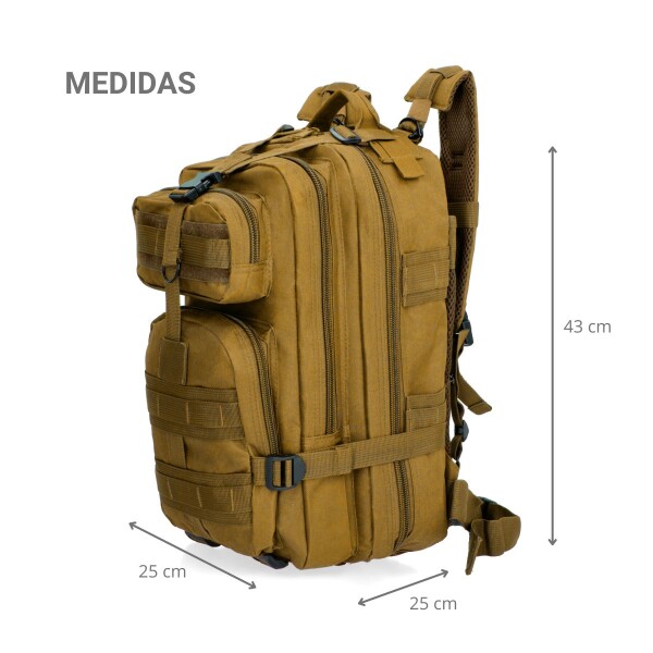 Mochila Táctica Militar Molle 30 Litros Caza Camping Viaje Color Beige Diseño De La Tela Lisa Mochila Táctica Militar Molle 30 Litros Caza Camping Viaje Color Beige Diseño De La Tela Lisa