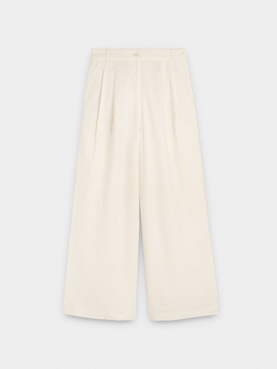 Pantalón Con Lino crudo