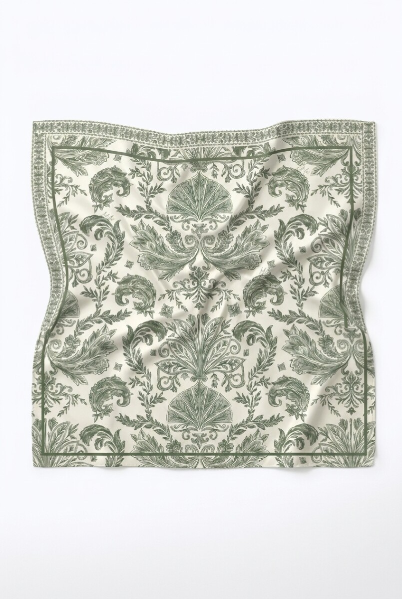Pañuelo estampa Boho - verde oliva 