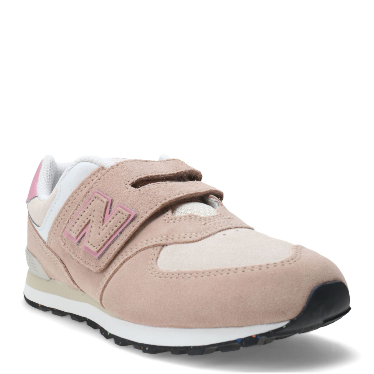 Championes Infantiles New Balance Lifestyle Velcro 574 - Camel - Beige - Rosado 