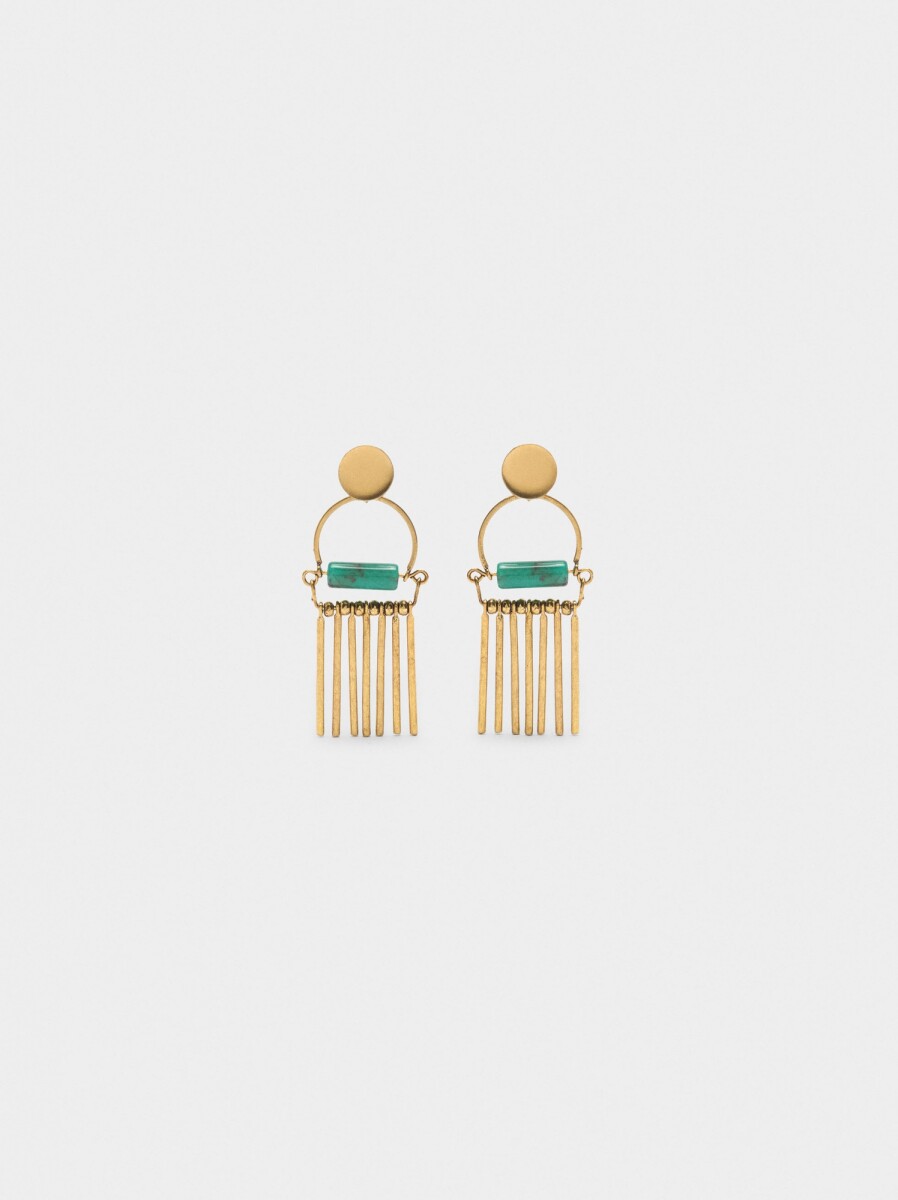 Pendientes Largos Con Barras - verde 