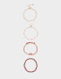 Pulseras Flexibles Sets Cerámica Pulseras Elásticas Set Con Mostacillas - Dorado