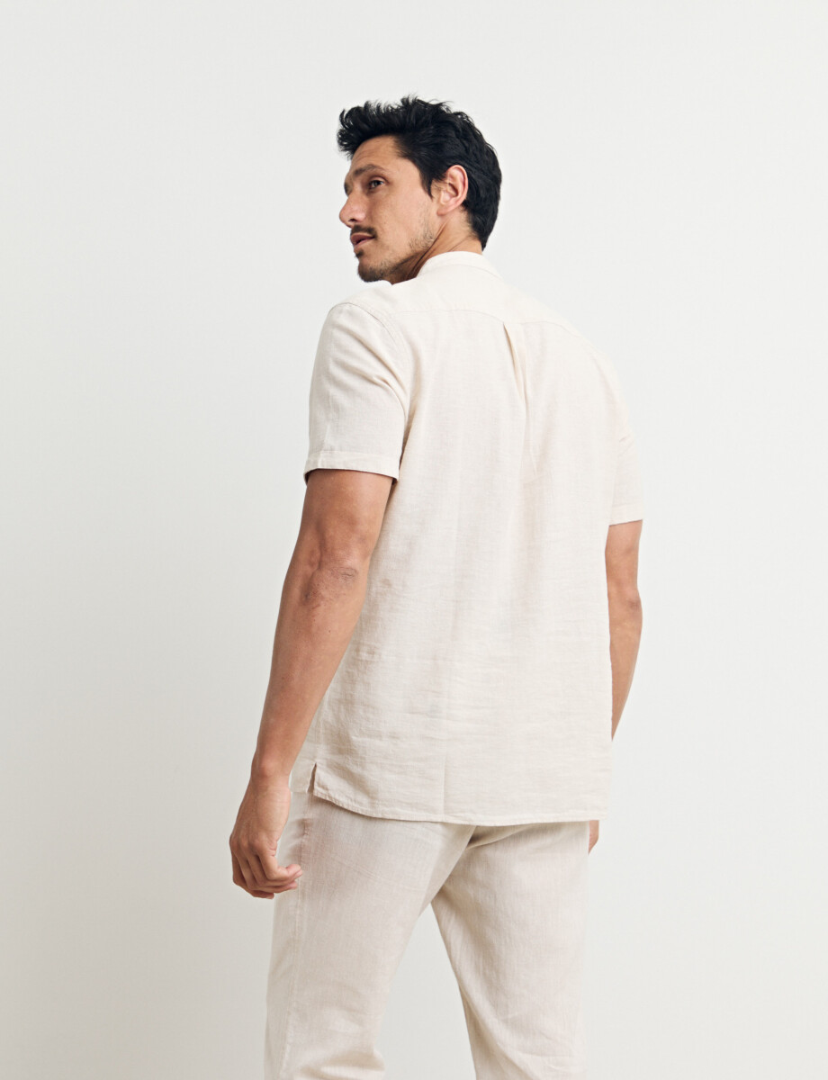 012405 CAMISA HARRINGTON LABEL Beige