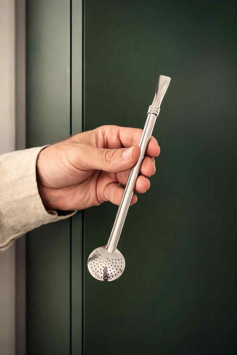 BOMBILLA SIMPLE BASE REDONDA - ACERO INOXIDABLE 