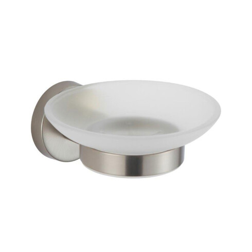 Jabonera Con Plato Vidrio De Zinc BRUSHED NICKEL 000