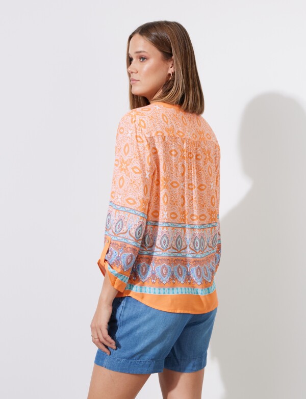 Blusa Shibori ANARANJADO/MULTI