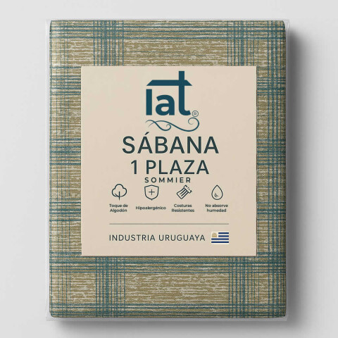 Juego De Sabanas 1 Plaza Sommier Toque Algodón - Cuadros Juego De Sabanas 1 Plaza Sommier Toque Algodón - Cuadros