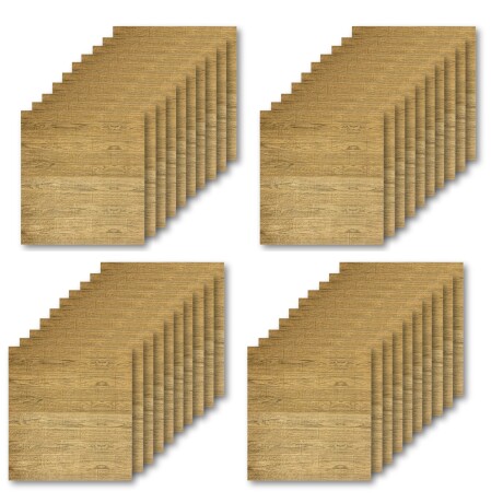 40 Placas Revestimiento Pared Autoadhesiva 70x77cm Promo X40 Madera Marrón