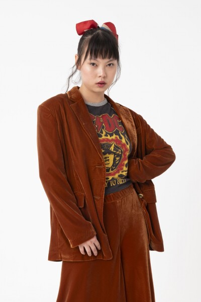 BLAZER DE FIT MODERNO Marron
