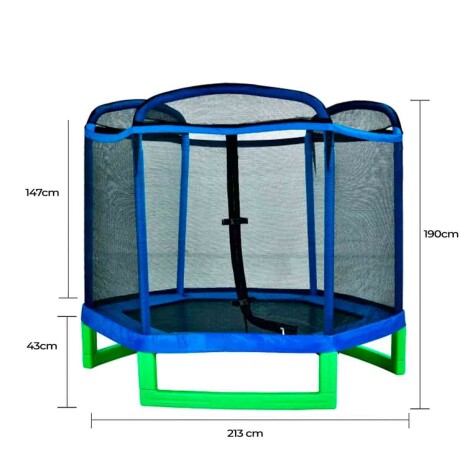 Cama Elástica 213 C/ Protección Reforzada Trampolín Azul