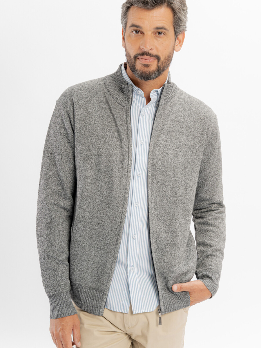 Campera tejida - gris melange 