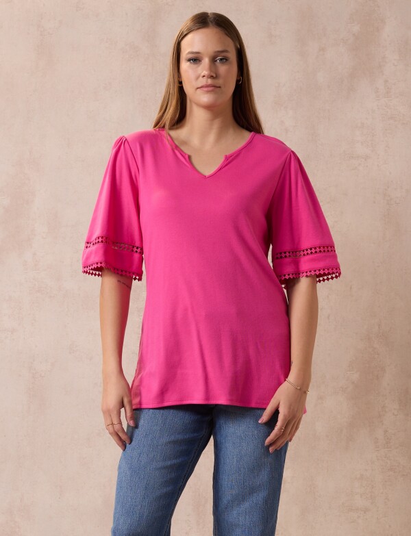 Remera Algodon FUCSIA