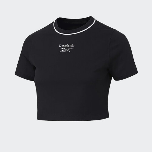 Remera Reebok Crew Neck Crop SS Negro