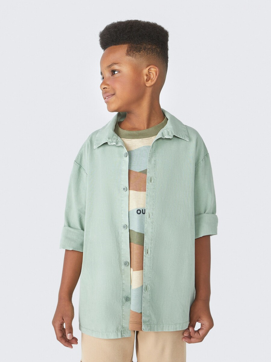 CAMISA INFANTIL DE SARGA INFANTIL - VERDE 