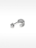Aro Individual Con Circonitas - Plata De Ley 925 plateado