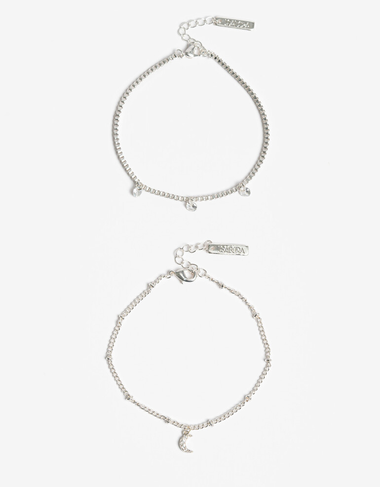 Pulseras Flexibles Sets Cubic zirconia Set De Pulseras Con Cubic Zirconia - Plateado