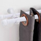 Barrote cortina doble de metal 2 Metros + 2 Soportes BLANCO