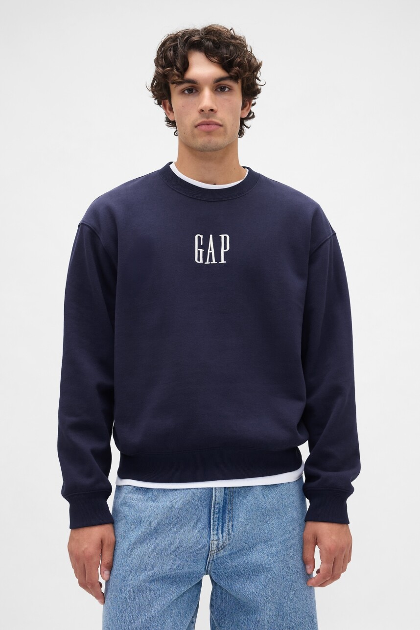 Buzo Deportivo Logo Gap Hombre New Navy
