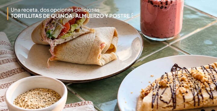Una receta, dos opciones deliciosas. Tortillitas de quinoa: almuerzo y postre