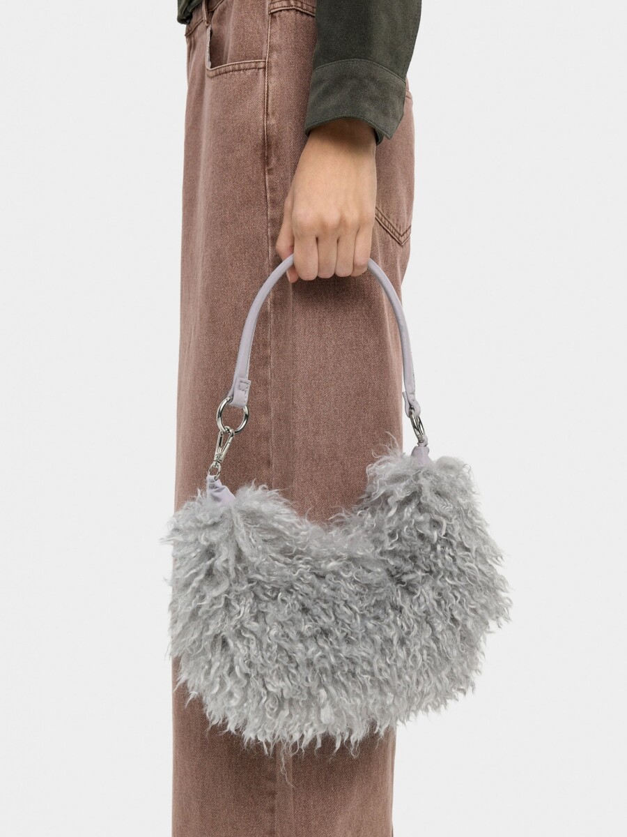 Bolso De Hombro Efecto Pelo crudo