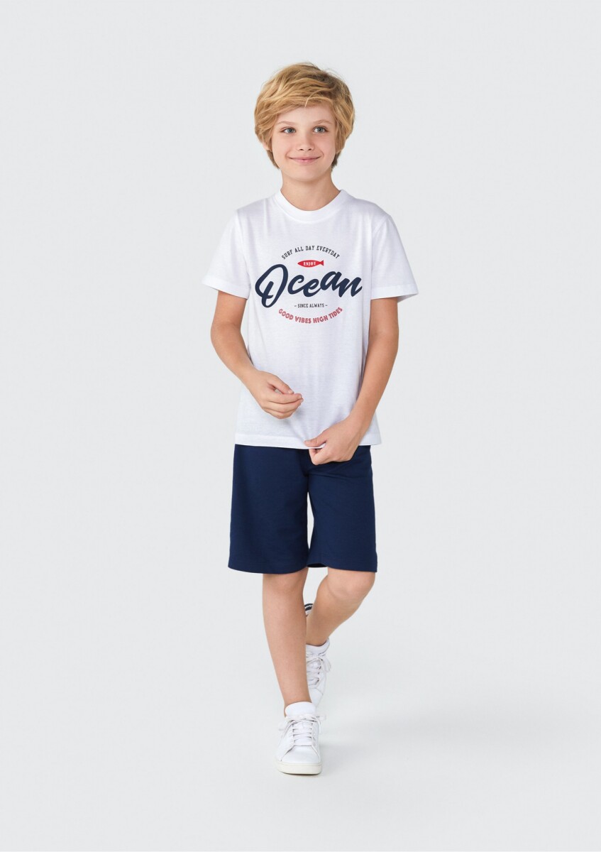 CAMISETA CON ESTAMPA - BLANCO 