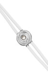 PULSERA DE CUERO DOBLE BLANCO CON DETALLE DE OJO EN ALEACIÓN DE METALES BAÑADO EN PLATA Y CRISTAL Pulsera
