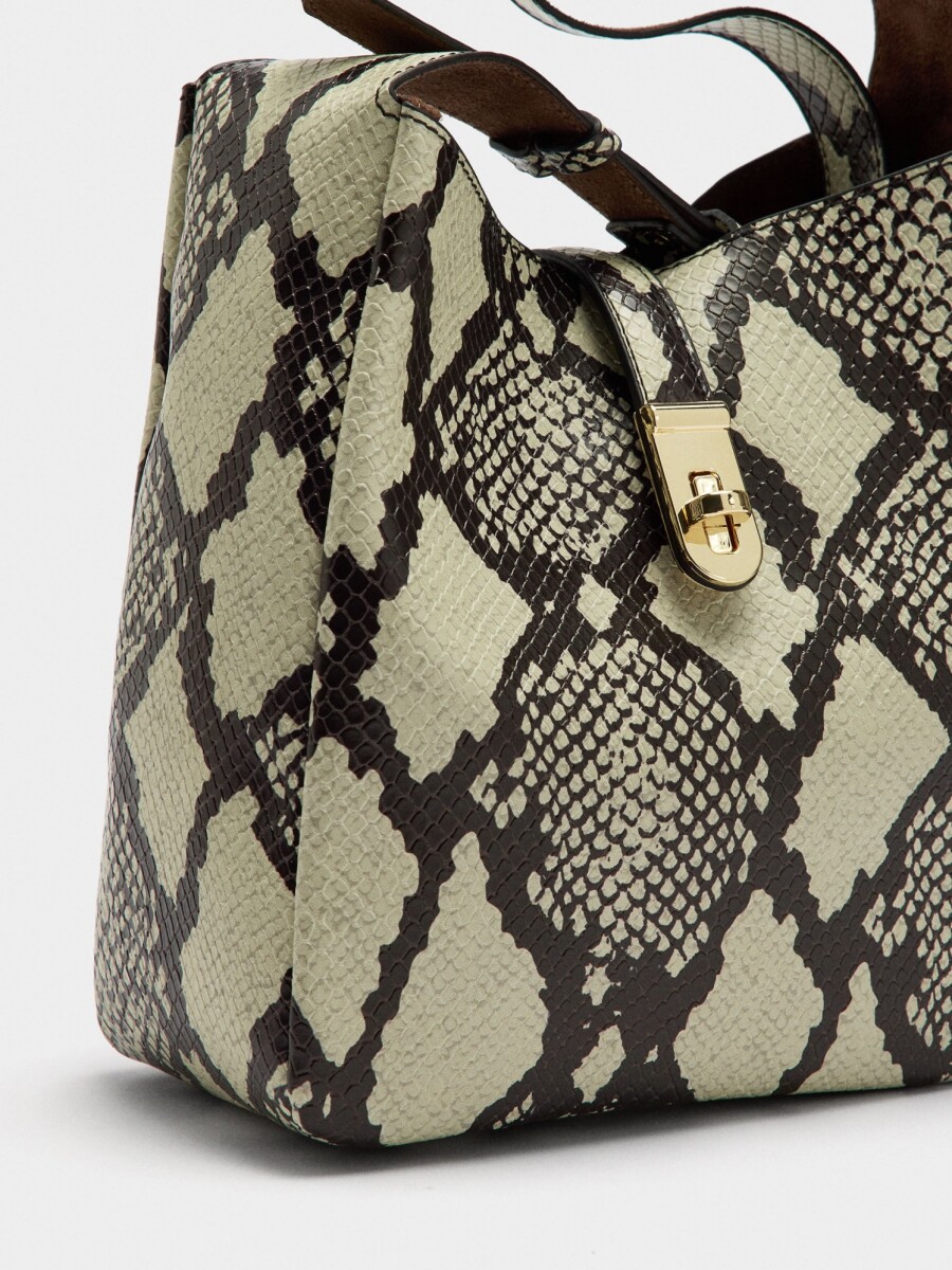 Bolso De Hombro Estampado Animal crudo