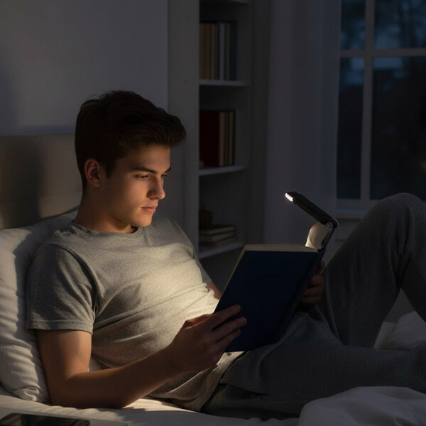 Luz Para Lectura Libros Led Portatil Recargable Nocturna Color Negro