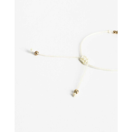 Pulsera Flexible Cordón Y Beads Dorado