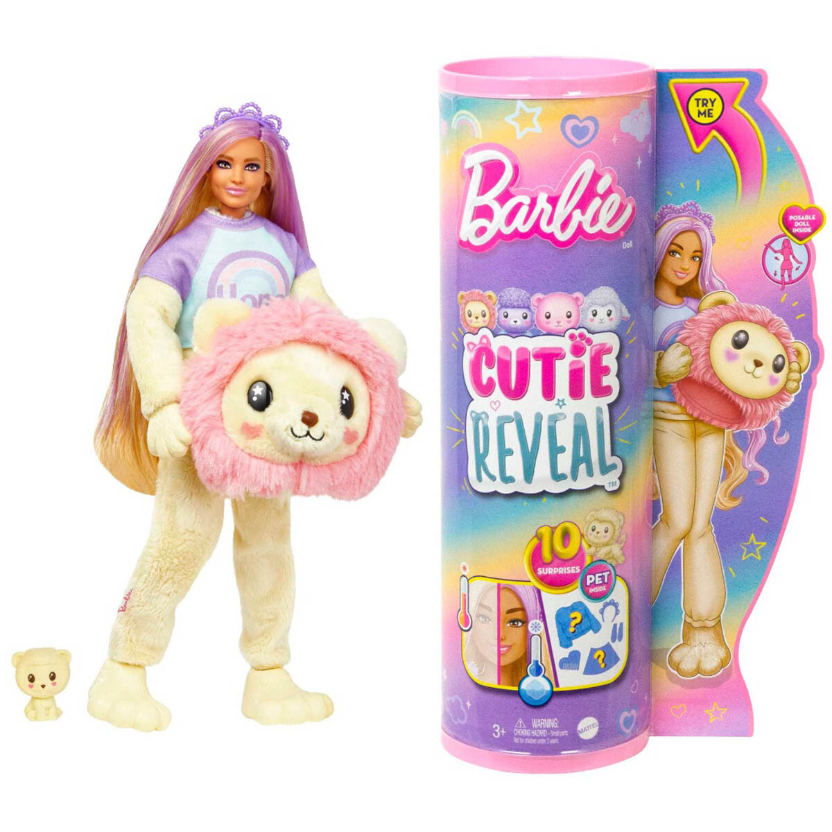 Muñeca Barbie Cutie Reveal Con Disfraz + Accesorios - Barbie León 