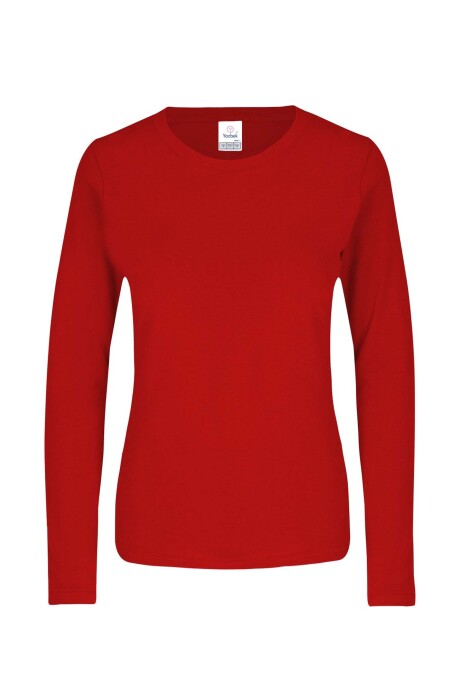 Camiseta a la base dry fit manga larga dama Rojo