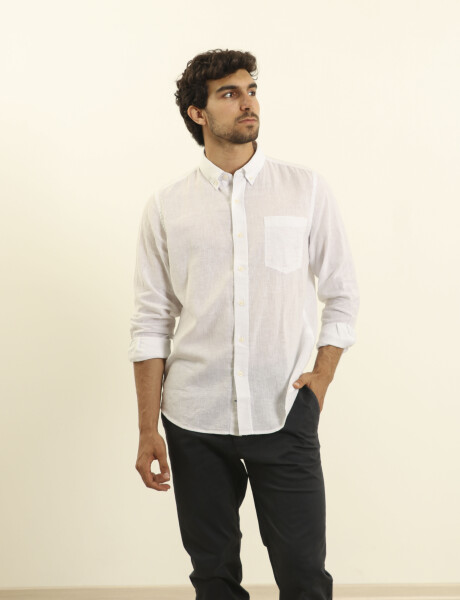 011665 CAMISA DE LINO HARRINGTON LABEL Blanco