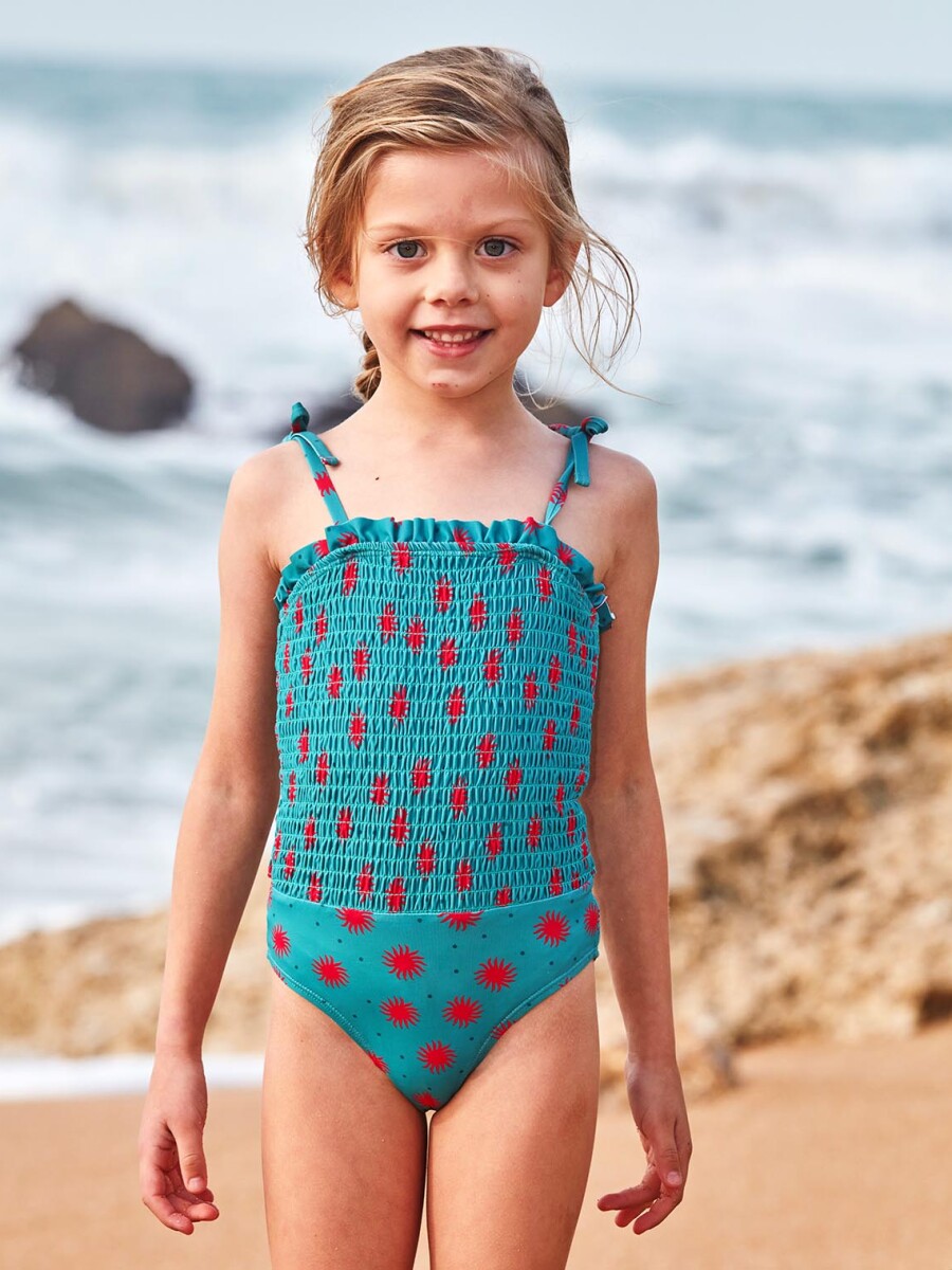 Bañador Smock De Soles Azul Claro