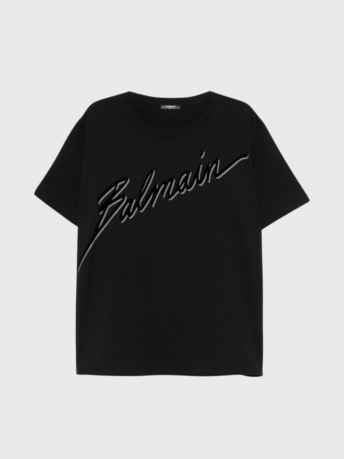 Balmain - Remera de algodón con logo en la parte delantera Negro