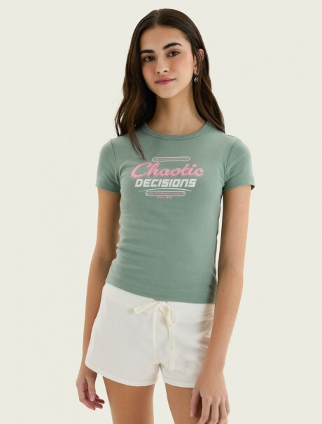 CAMISETA DE MANGA CORTA CON ESTAMPADO VERDE