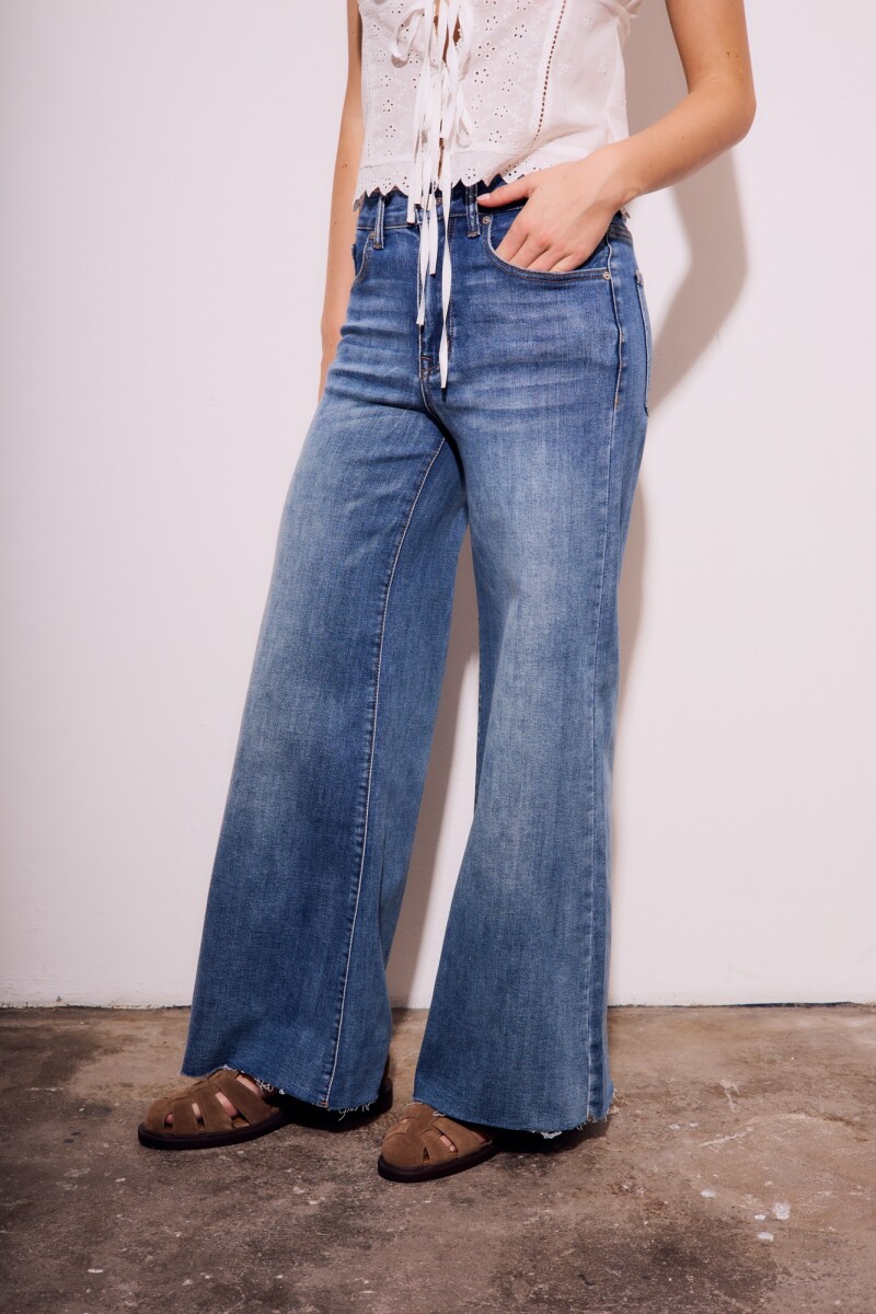 Jean Flared Wide Leg Denim