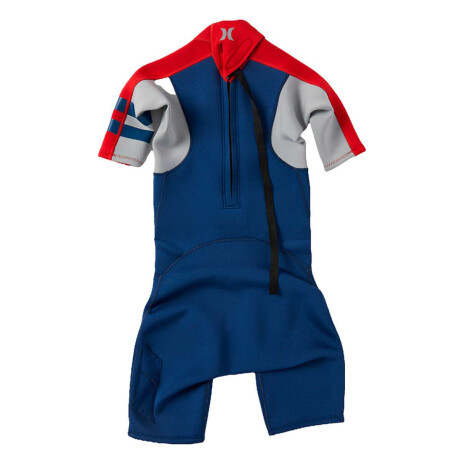 Traje Hurley Advant 2/2 mm Springsuit Back Zip Azul/Rojo