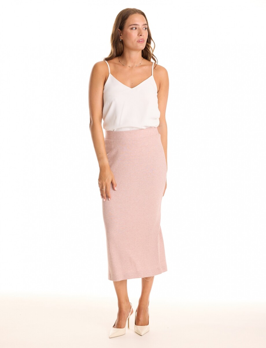 Falda Midi Tejida - Rosa 