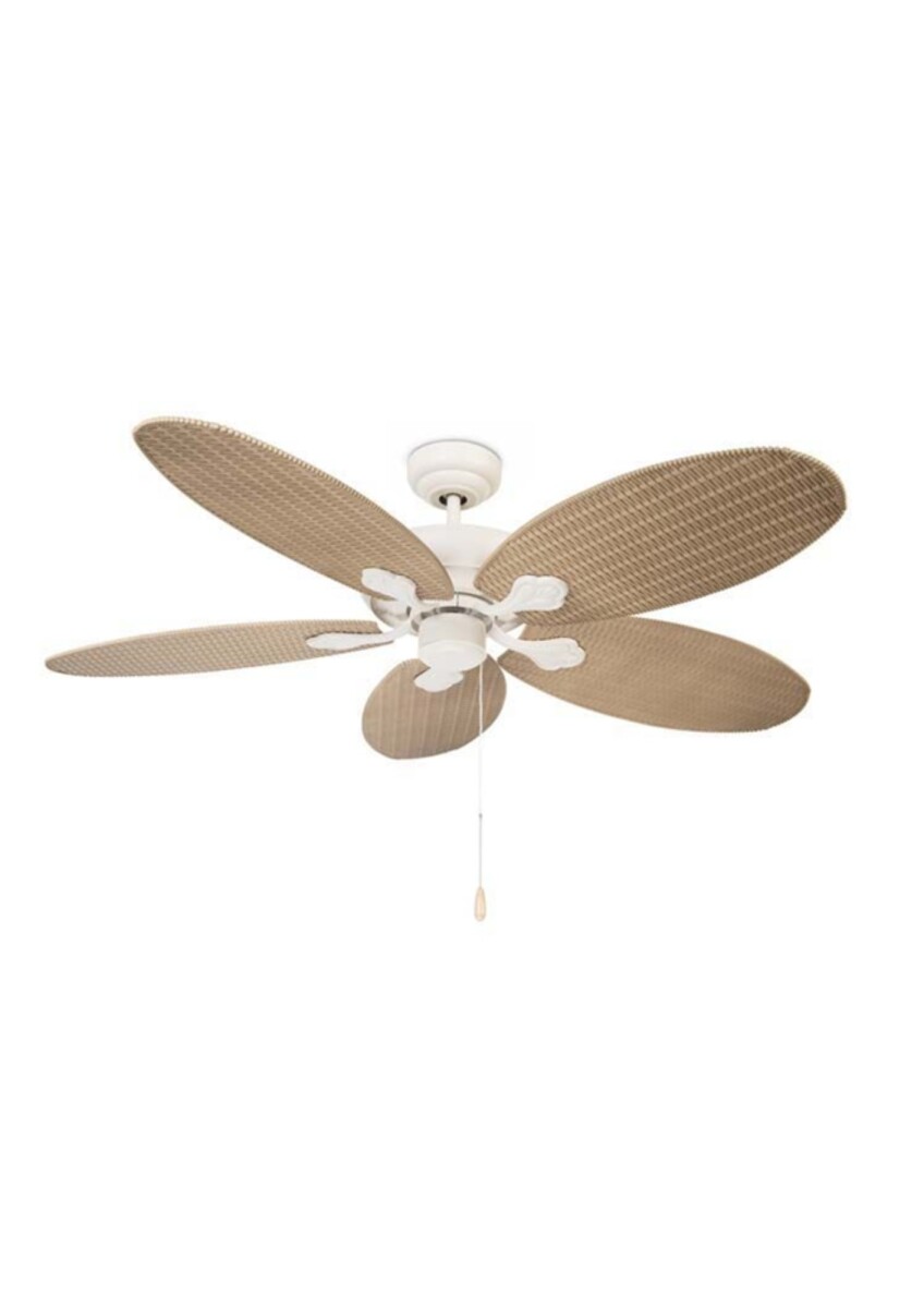 VENTILADOR DE TECHO PHUKET RATTAN CLARO PLAFON OPCIONAL 