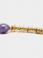 Collar Corto Con Colgante De Piedra violeta