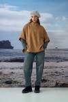 Poncho con cierre camel