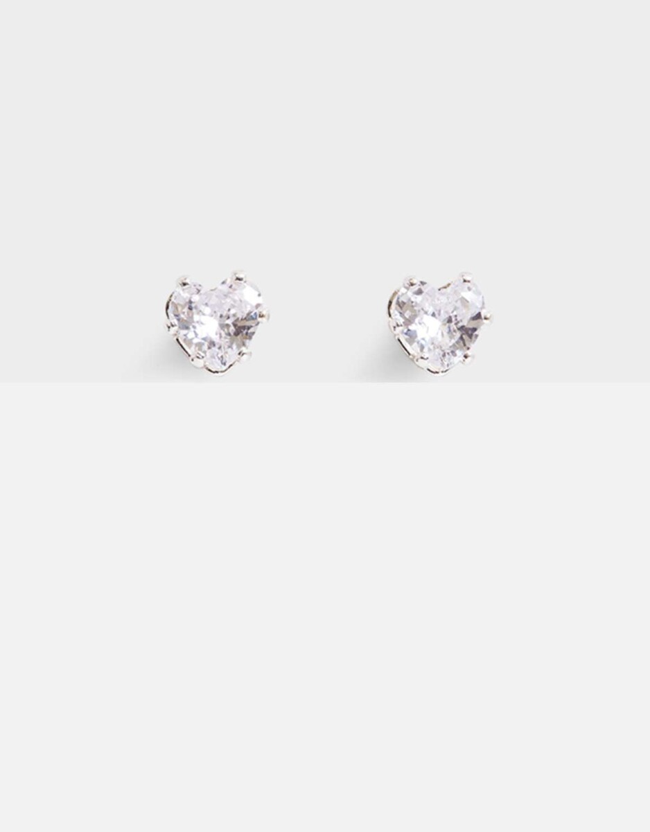 Aros Con Cubic Zirconia - Plateado 