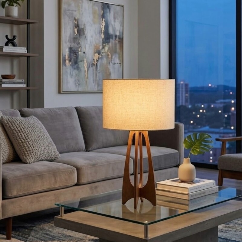 LAMPARA IMBUIA CUP BEIGE CL/MARRON P/MESA Unica
