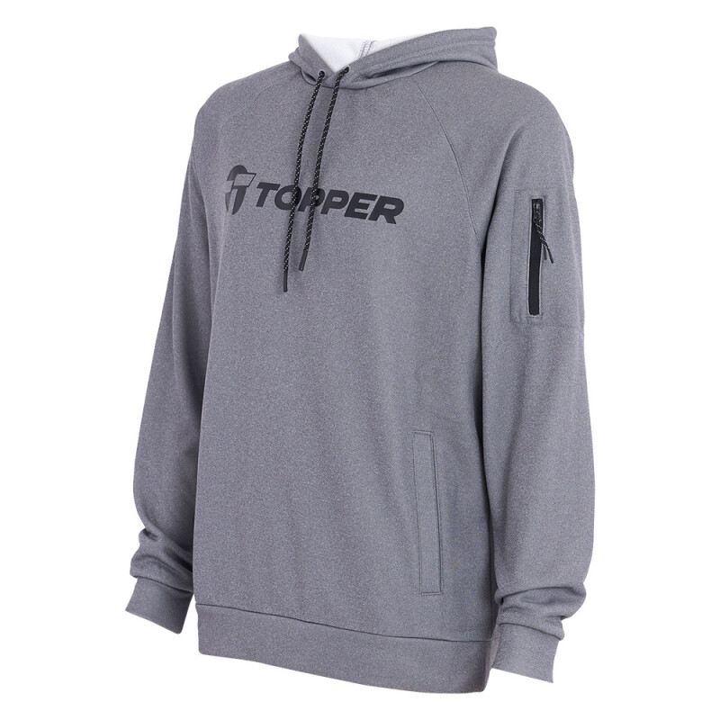 HOODIE POLY FLEECE GIRLS TRNG rosa par m GRIS CLARO/NEGRO/NARANJA