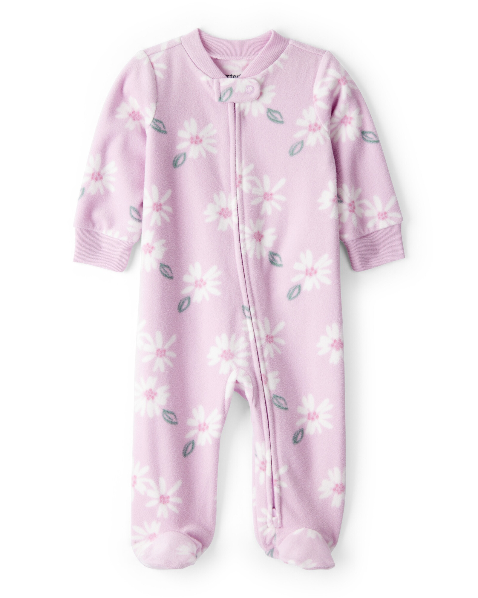 Pijama una pieza de micropolar, con pie, diseño floral Pijama una pieza de micropolar, con pie, diseño floral