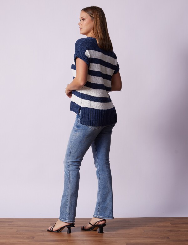 Buzo Lineas AZUL/BLANCO