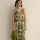 VESTIDO LINO TREBOL OLIVA