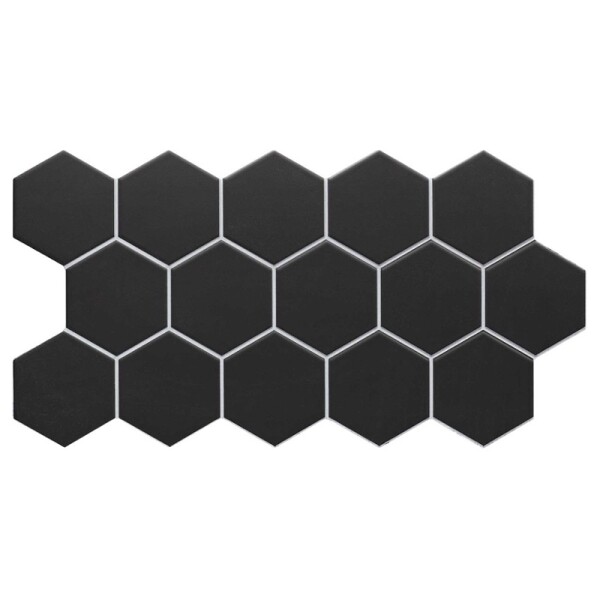 PORCELANATO HEX BLACK "A" 26.5X51 CM Porcelanato Hex Black "a" 26.5x51 Cm