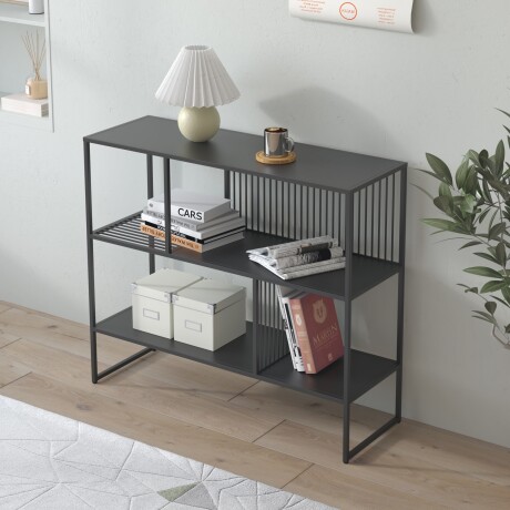 BIBLIOTECA METAL NEGRO OLIVIA